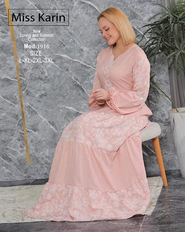 جلابية حريمي طويلة أنيقة بطبقات مميزة | Miss Karin موديل 1916