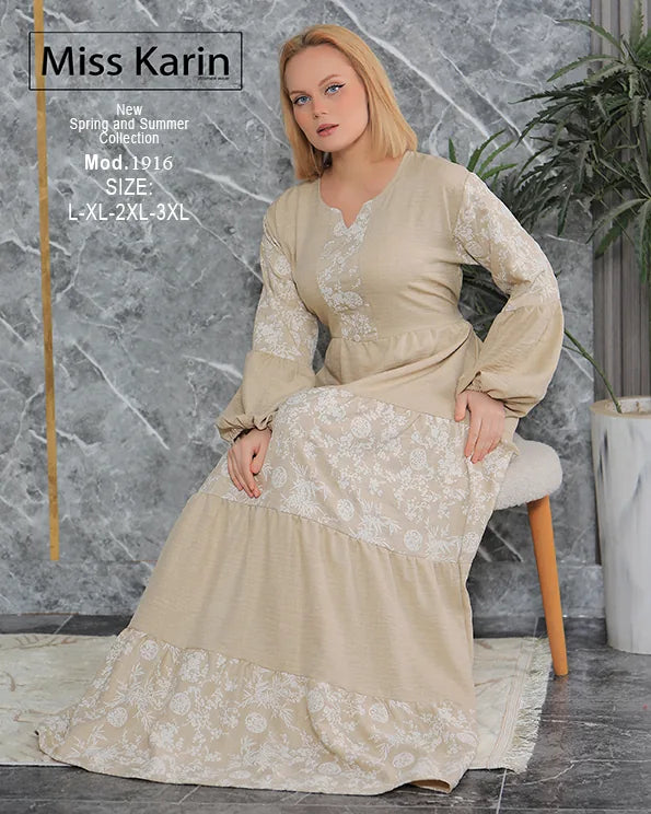 جلابية حريمي طويلة أنيقة بطبقات مميزة | Miss Karin موديل 1916