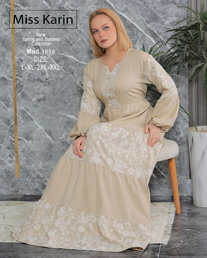 جلابية حريمي طويلة أنيقة بطبقات مميزة | Miss Karin موديل 1916