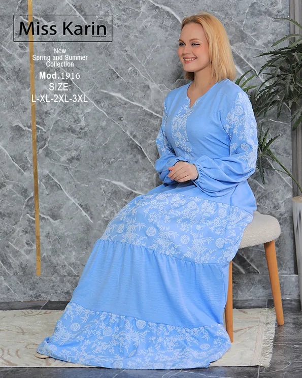 جلابية حريمي طويلة أنيقة بطبقات مميزة | Miss Karin موديل 1916