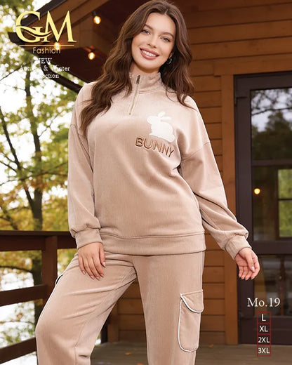 ترنج حريمى شتوى قطيفة - موديل 19- GM Fashion