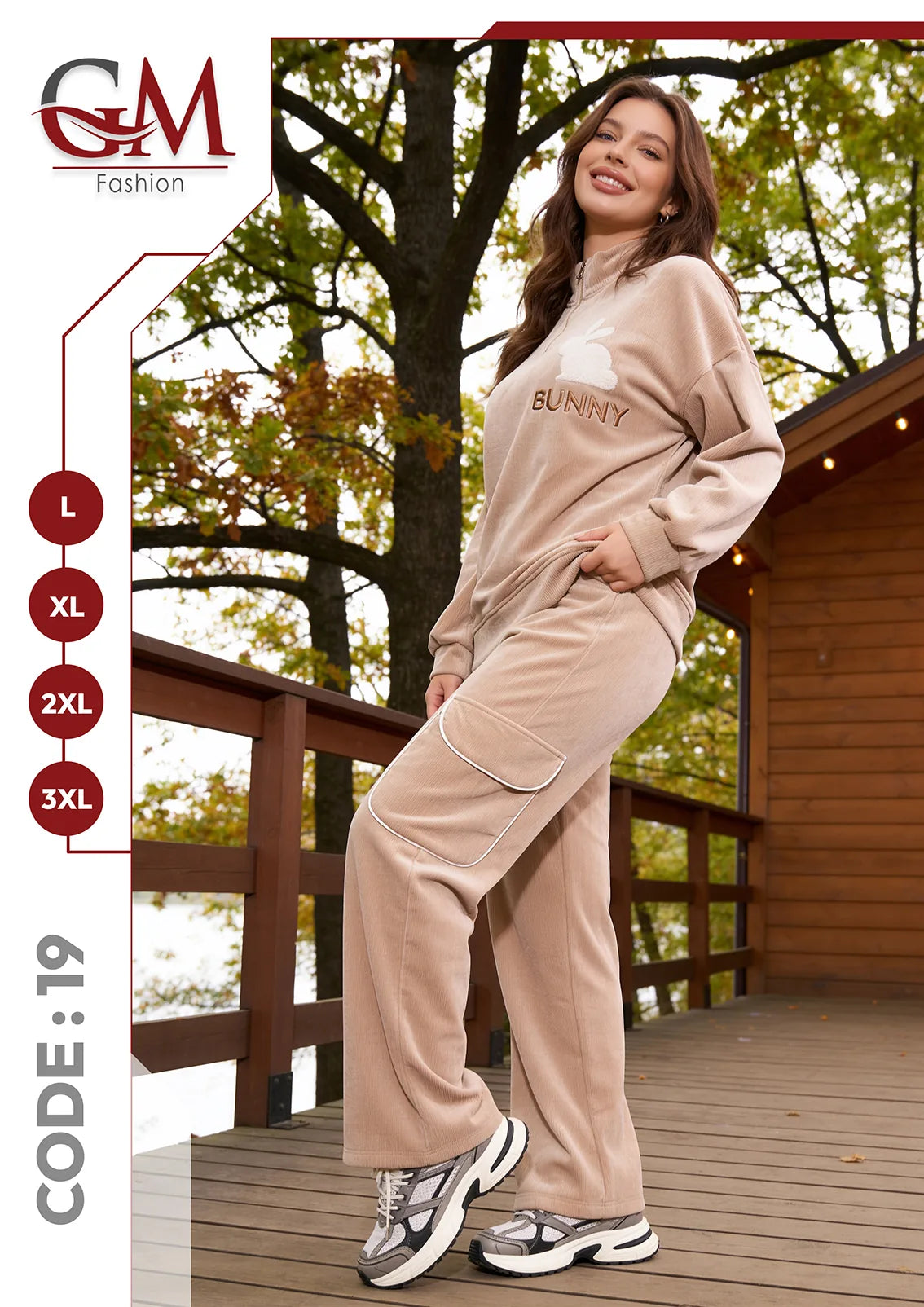 ترنج حريمى شتوى قطيفة - موديل 19- GM Fashion