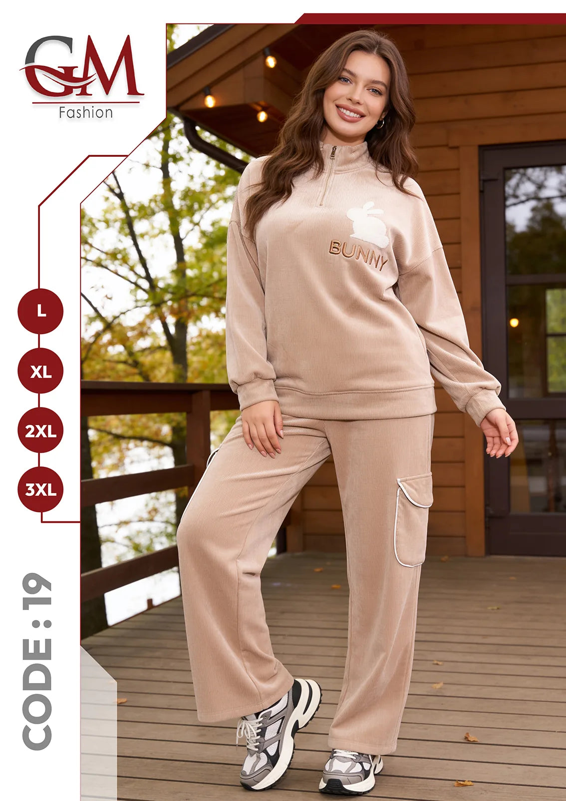 ترنج حريمى شتوى قطيفة - موديل 19- GM Fashion