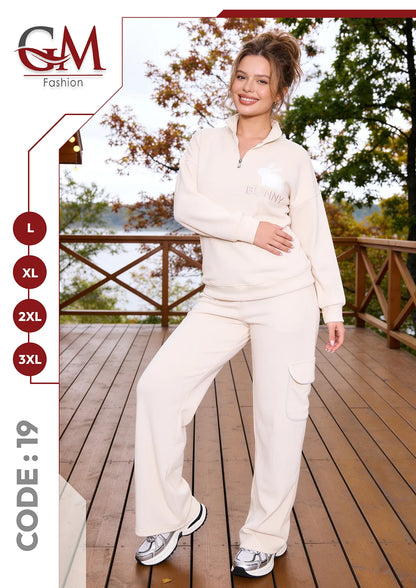 ترنج حريمى شتوى قطيفة - موديل 19- GM Fashion