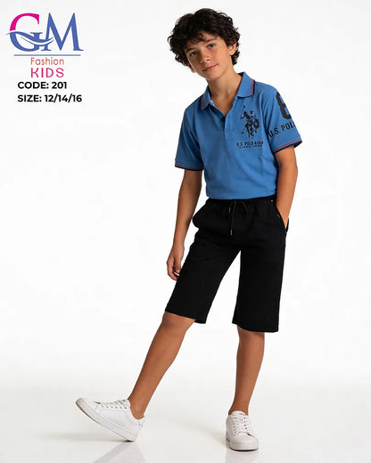 طقم أولادي بولو صيفي وشورت كارجو للأطفال – GM Fashion Kids موديل 201