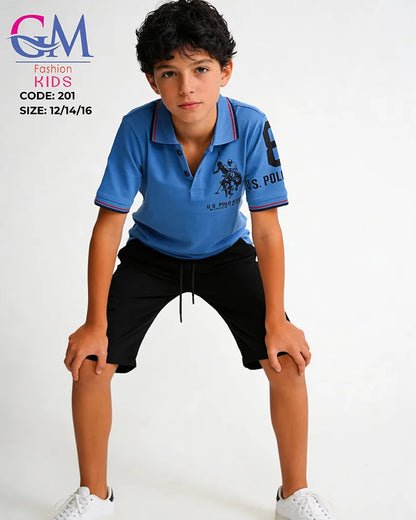 طقم أولادي بولو صيفي وشورت كارجو للأطفال – GM Fashion Kids موديل 201