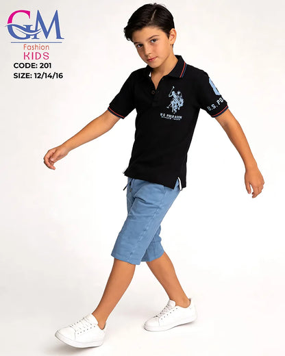 طقم أولادي بولو صيفي وشورت كارجو للأطفال – GM Fashion Kids موديل 201