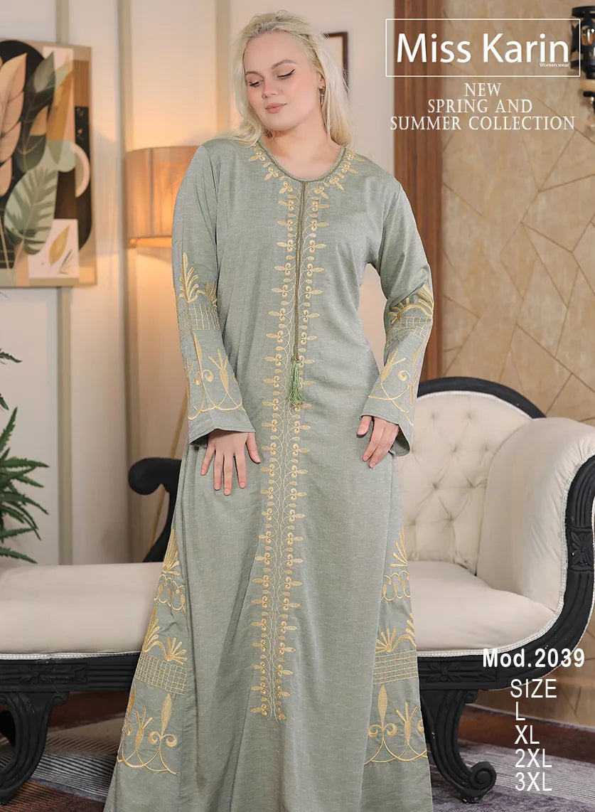عباية استقبال صيفية مزينة بزخارف فاخرة — تصميم ملكي — Miss Karin موديل 2039