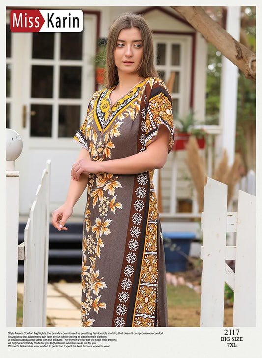 جلابية استقبال حريمي مشجرة بقصة شرقية – موديل 2117 من ميس كارين