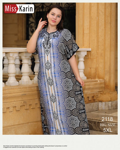 جلابية استقبال واسعة شجرة مقاس كبير – موديل 2118 من ميس كارين