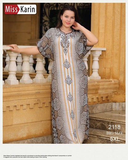 جلابية استقبال واسعة شجرة مقاس كبير – موديل 2118 من ميس كارين