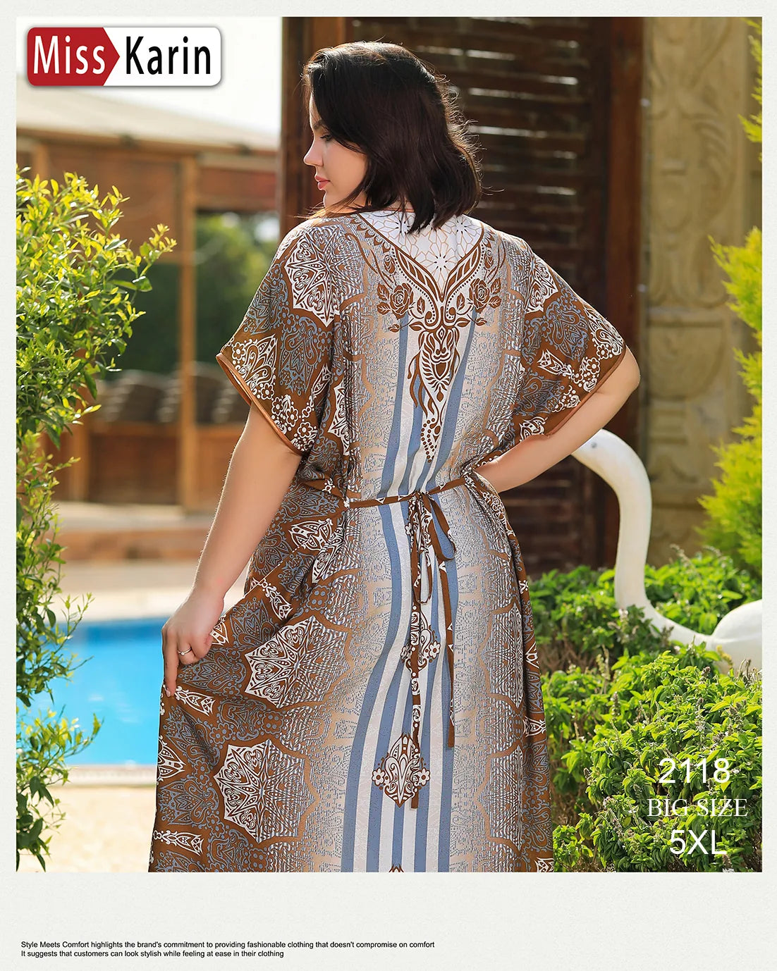 جلابية استقبال واسعة شجرة مقاس كبير – موديل 2118 من ميس كارين