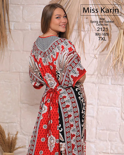 جلابية حريمي مشجرة واسعة مقاس كبير 7XL – Miss Karin موديل 2121