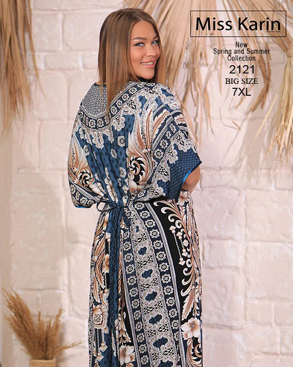 جلابية حريمي مشجرة واسعة مقاس كبير 7XL – Miss Karin موديل 2121