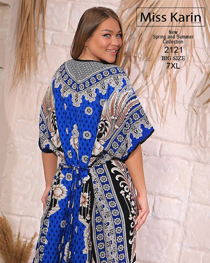 جلابية حريمي مشجرة واسعة مقاس كبير 7XL – Miss Karin موديل 2121