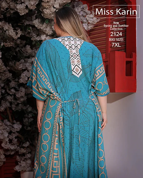جلابية حريمي صيفي مقاسات كبيرة حتى 7XL | Miss Karin موديل 2124