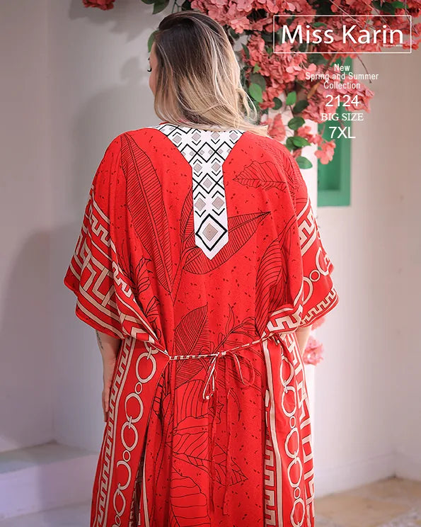 جلابية حريمي صيفي مقاسات كبيرة حتى 7XL | Miss Karin موديل 2124
