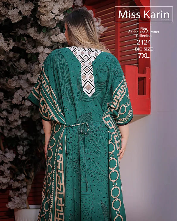 جلابية حريمي صيفي مقاسات كبيرة حتى 7XL | Miss Karin موديل 2124