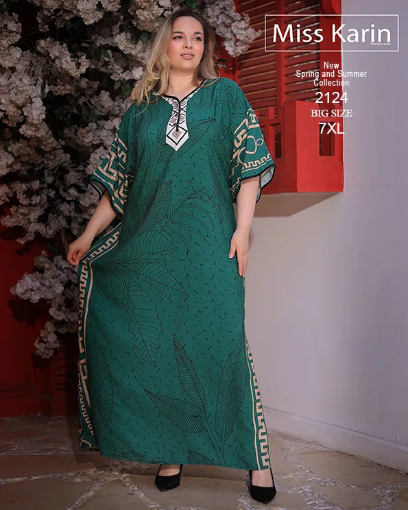جلابية حريمي صيفي مقاسات كبيرة حتى 7XL | Miss Karin موديل 2124