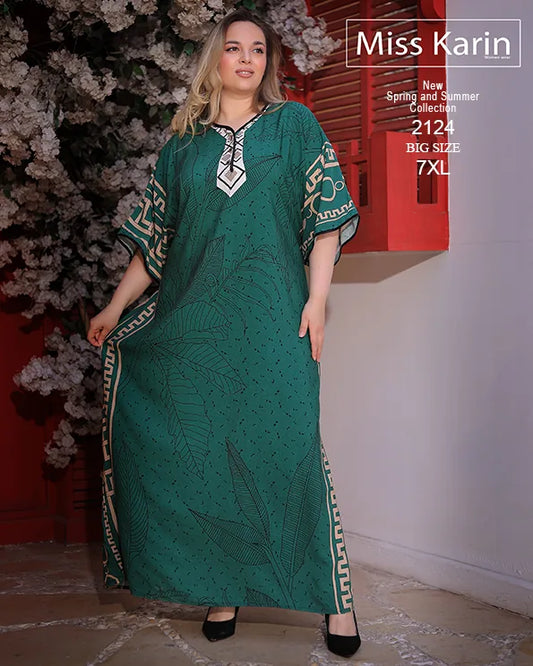 جلابية حريمي صيفي مقاسات كبيرة حتى 7XL | Miss Karin موديل 2124