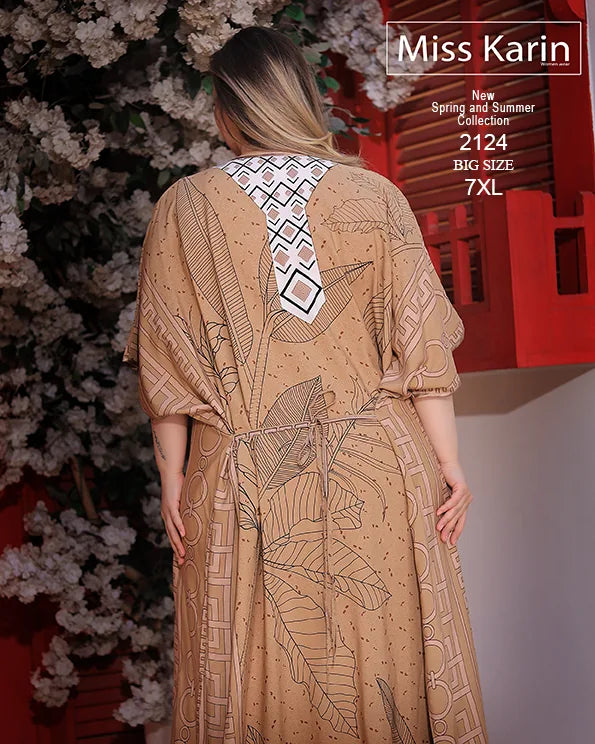 جلابية حريمي صيفي مقاسات كبيرة حتى 7XL | Miss Karin موديل 2124