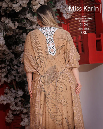 جلابية حريمي صيفي مقاسات كبيرة حتى 7XL | Miss Karin موديل 2124