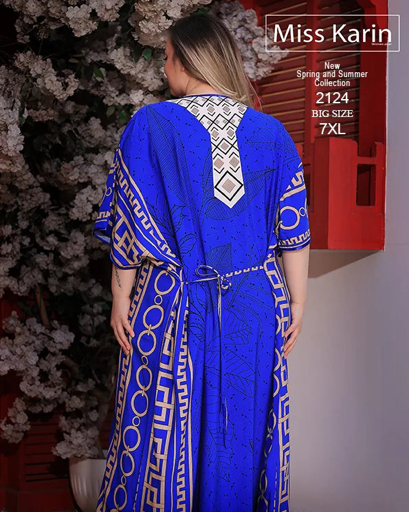 جلابية حريمي صيفي مقاسات كبيرة حتى 7XL | Miss Karin موديل 2124