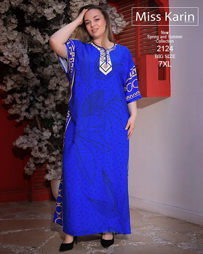 جلابية حريمي صيفي مقاسات كبيرة حتى 7XL | Miss Karin موديل 2124