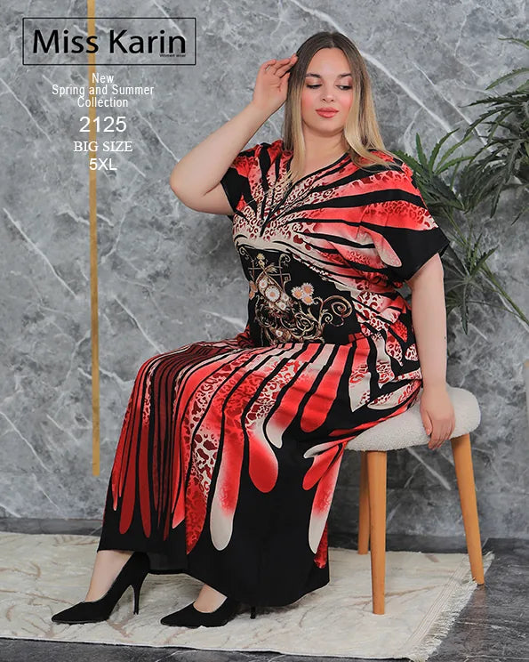 قميص نوم حريمي بيج سايز بطباعة مميزة | Miss Karin موديل 2125