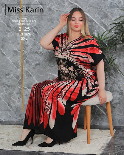 قميص نوم حريمي بيج سايز بطباعة مميزة | Miss Karin موديل 2125