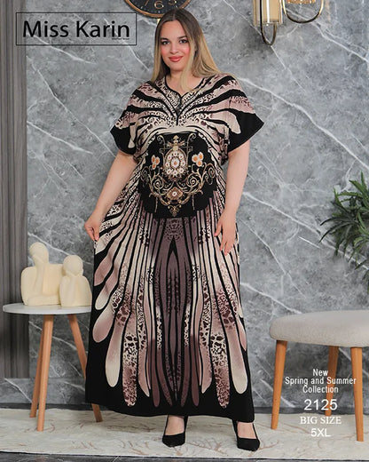 قميص نوم حريمي بيج سايز بطباعة مميزة | Miss Karin موديل 2125