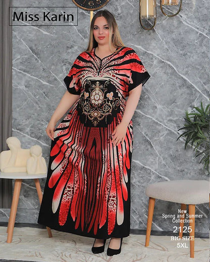 قميص نوم حريمي بيج سايز بطباعة مميزة | Miss Karin موديل 2125