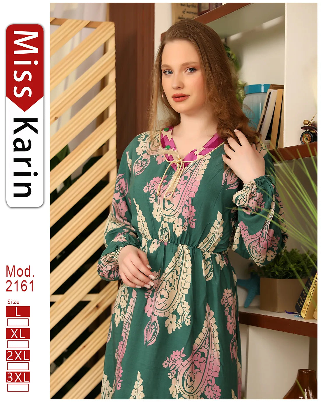 جلابية مطبوعة بطابعة فلاحي – موديل 2161 من ميس كارين