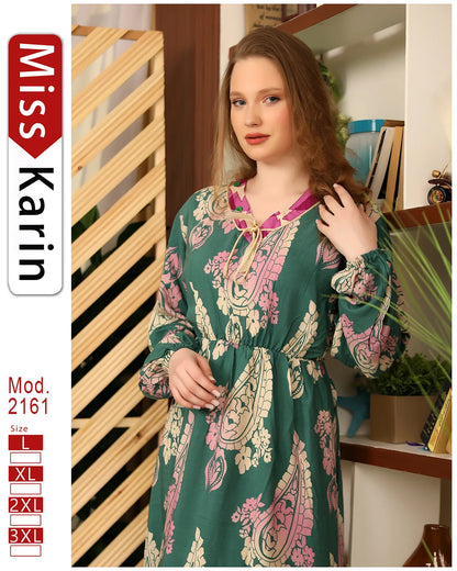 جلابية مطبوعة بطابعة فلاحي – موديل 2161 من ميس كارين