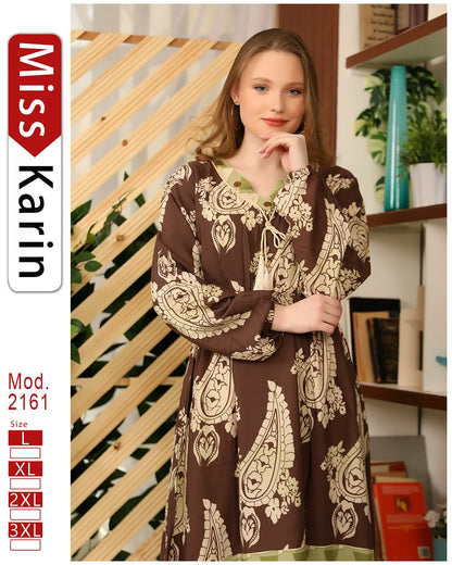 جلابية مطبوعة بطابعة فلاحي – موديل 2161 من ميس كارين