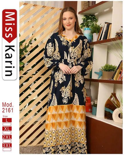 جلابية مطبوعة بطابعة فلاحي – موديل 2161 من ميس كارين