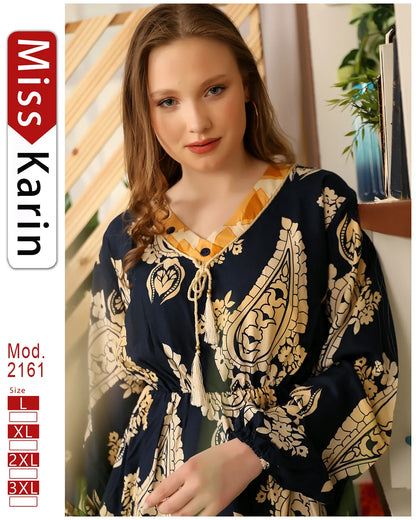 جلابية مطبوعة بطابعة فلاحي – موديل 2161 من ميس كارين