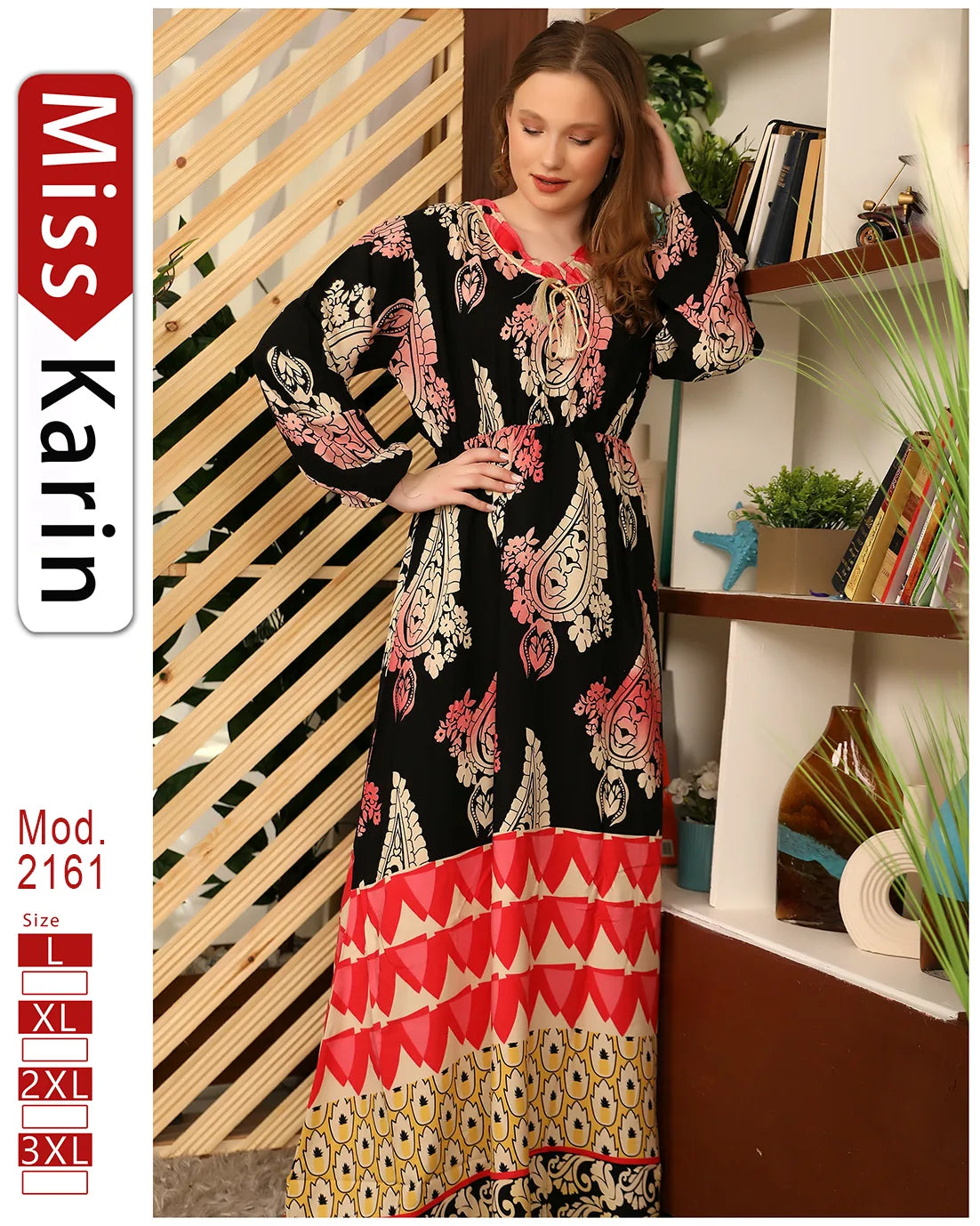 جلابية مطبوعة بطابعة فلاحي – موديل 2161 من ميس كارين