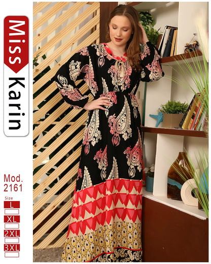 جلابية مطبوعة بطابعة فلاحي – موديل 2161 من ميس كارين