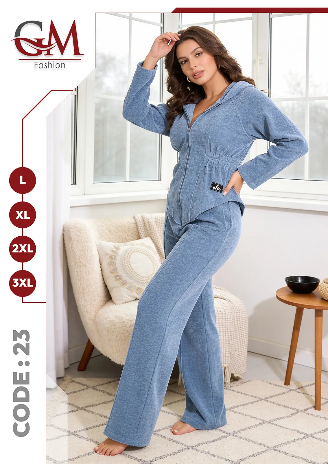 ترنج حريمى شتوى هودى بسوستة - موديل 23 - GM Fashion
