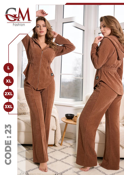 ترنج حريمى شتوى هودى بسوستة - موديل 23 - GM Fashion