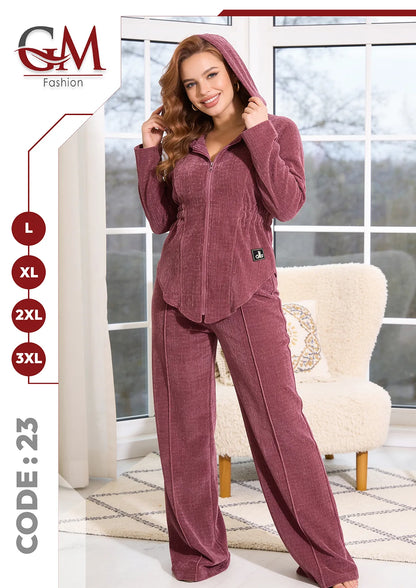 ترنج حريمى شتوى هودى بسوستة - موديل 23 - GM Fashion