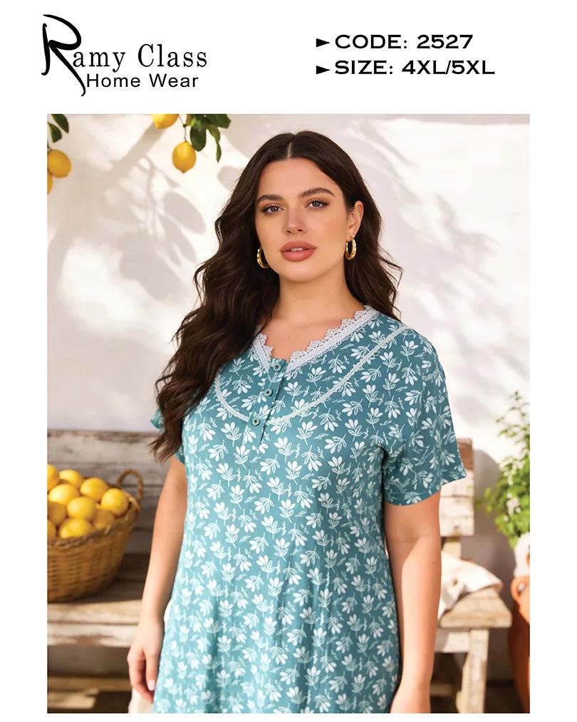 جلابية حريمي قطن واسع مقاسات كبيرة | Ramy Class كود 2527