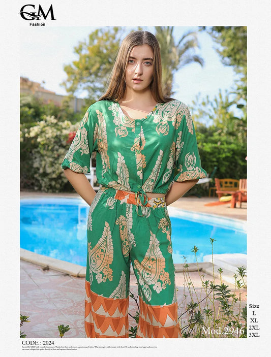 طقم نسائي صيفي واسع ستايل – موديل 2946 من GM Fashion