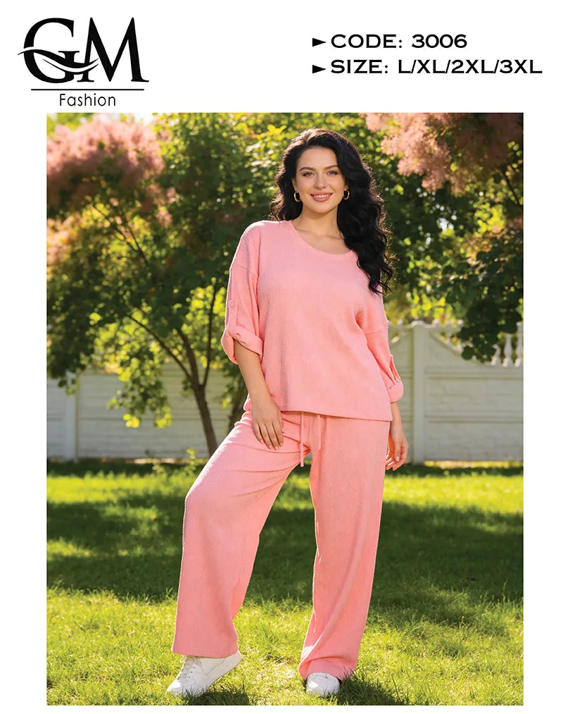 ترنج حريمي صيفي قطن مريح 2 قطعة | GM Fashion كود 3006
