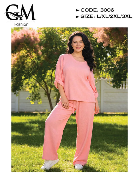 ترنج حريمي صيفي قطن مريح 2 قطعة | GM Fashion كود 3006