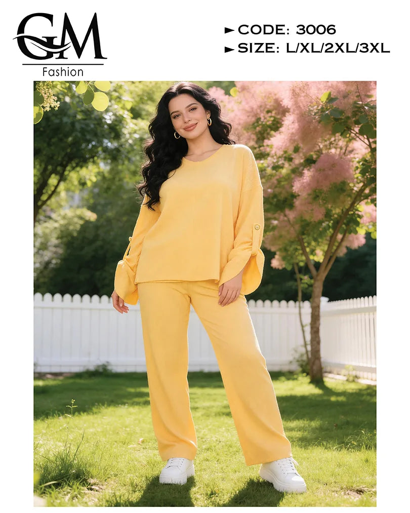 ترنج حريمي صيفي قطن مريح 2 قطعة | GM Fashion كود 3006