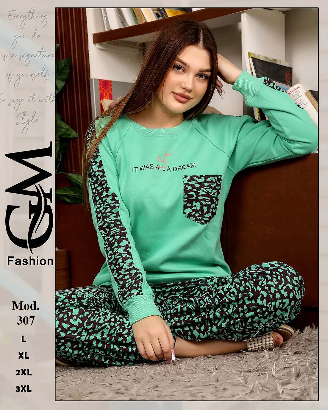 طقم بيتي حريمي ميلتون شتوي — موديل 307 من GM Fashion