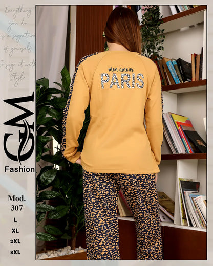 طقم بيتي حريمي ميلتون شتوي — موديل 307 من GM Fashion