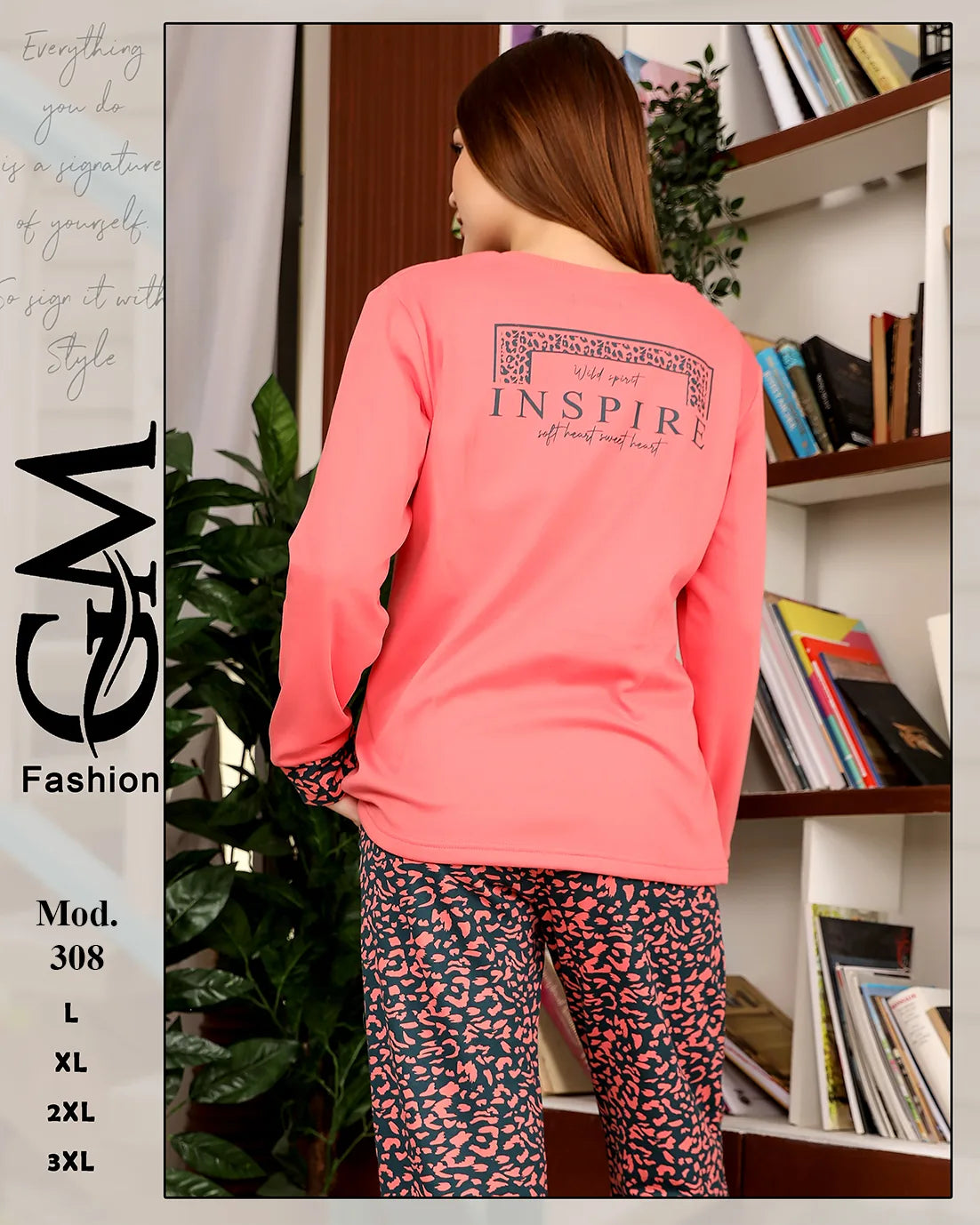 طقم شتوي نسائي ميلتون مريح بلمسة حيوانية | موديل 308 | GM Fashion